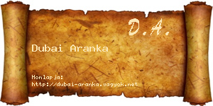 Dubai Aranka névjegykártya
