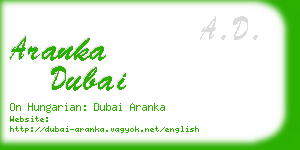 aranka dubai business card